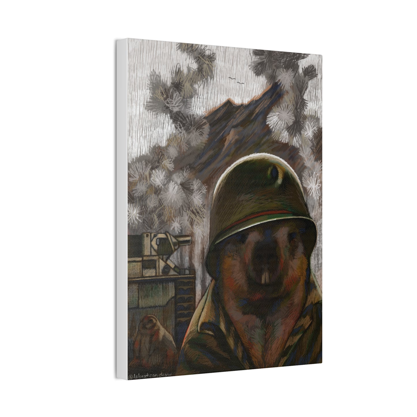 Thousand Marmot Stare - Stretched Canvas