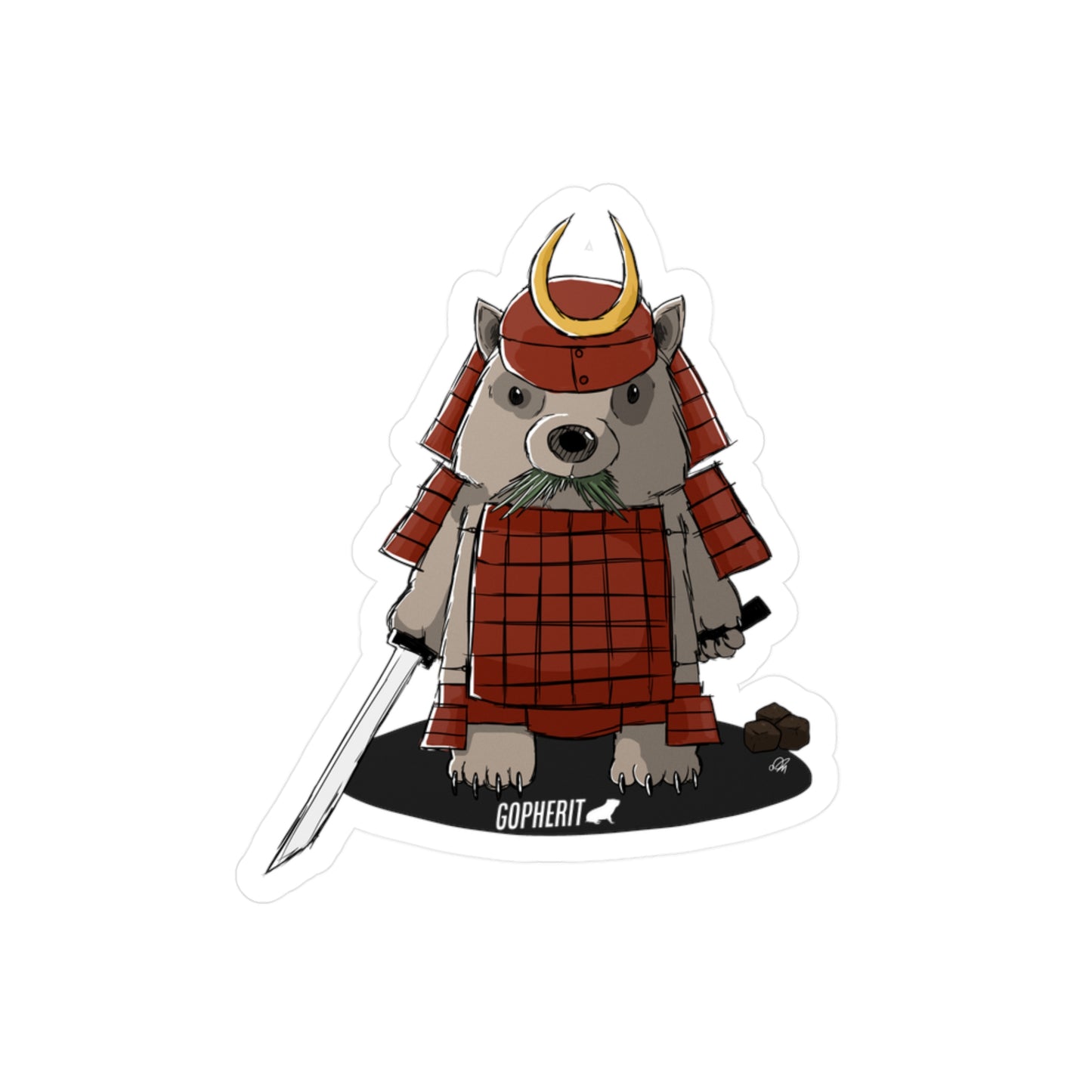 Wombat Samurai - Sticker