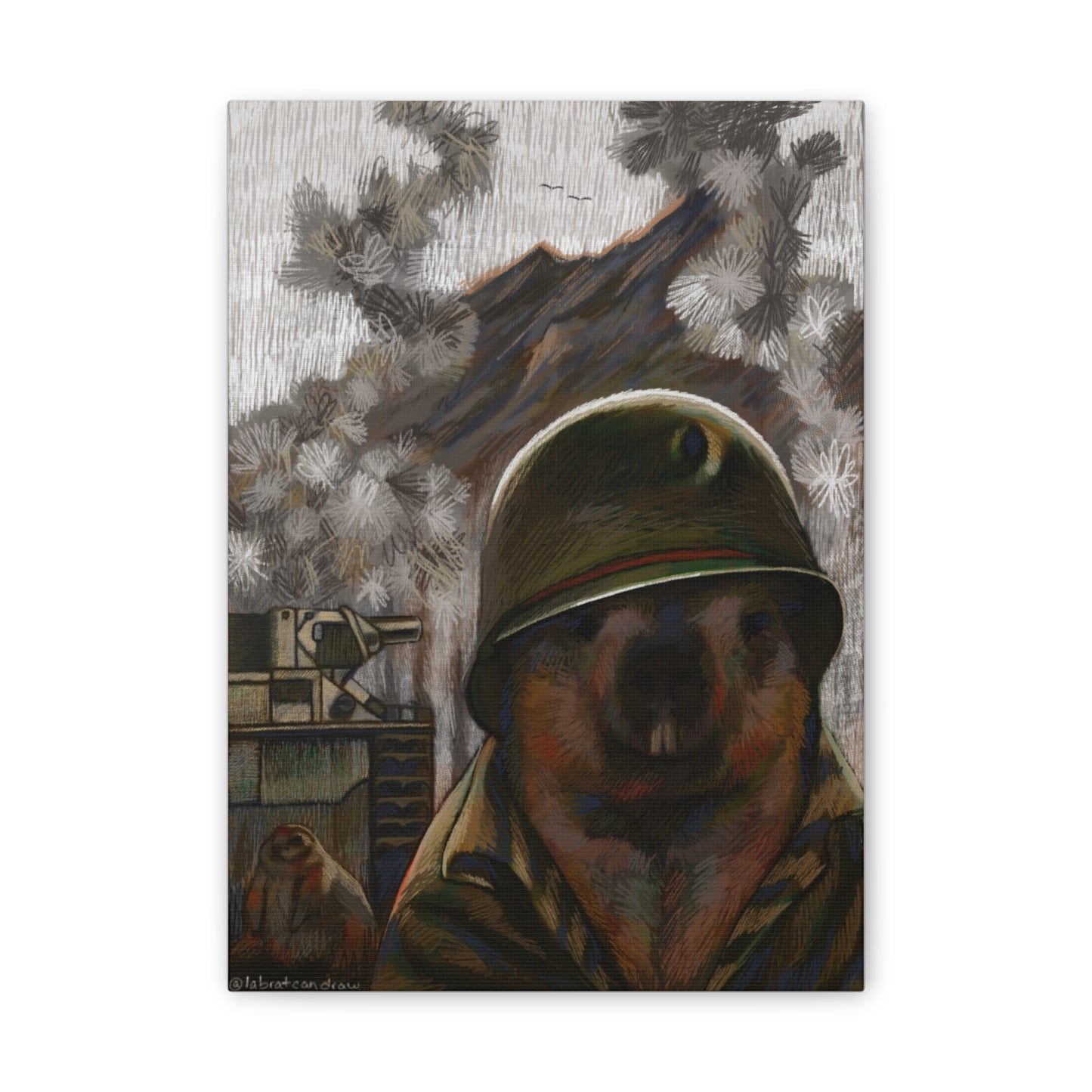 Thousand Marmot Stare - Stretched Canvas